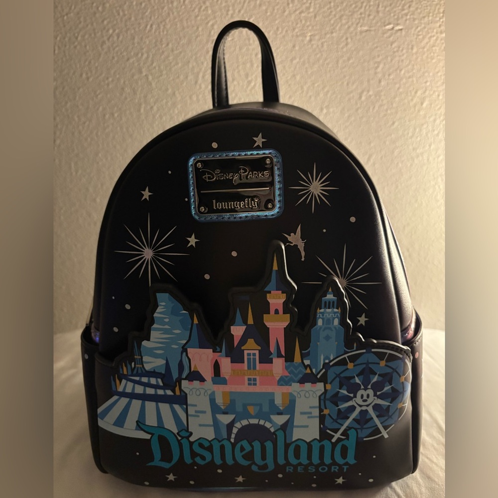 Disney Black Backpack with Colorful Castle Design